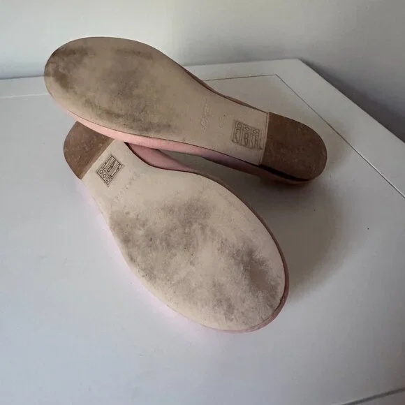 J. Crew Evie Blush Leather Bow Detail Ballet Flats - Picture 9 of 10